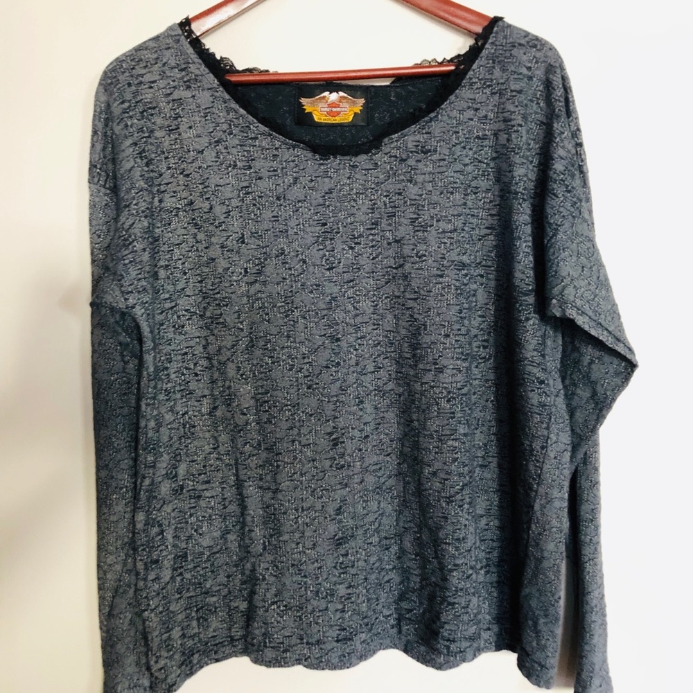 Harley Davidson lacy long sleeve top